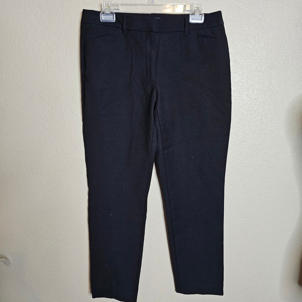White House Black Market The Slim Ankle Pants Black Size 8 Stretch Trousers‎